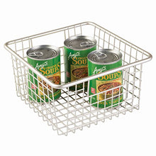 Load image into Gallery viewer, iDesign Forma Metal Wire Pantry Storage Organizer Basket with Handles, Container Bin for Food, Drinks, Produce Organization, 1.25" x 9.25" x 5.25", Satin Silver
