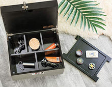 Load image into Gallery viewer, Next Level!! Black Wooden Stash Box with Rolling Tray for Herbs and Accessories, Store Grinders, Papers, Portable Organizer