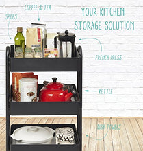 Load image into Gallery viewer, ECR4Kids-ELR-20702 4-Tier Metal Rolling Utility Cart - Heavy Duty Mobile Storage Organizer, Black