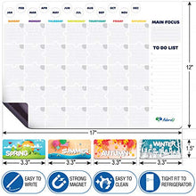 Load image into Gallery viewer, Monthly Magnetic Planner for Refrigerator 17x12 with 3 Markers & 4 Season Magnets & Eraser - Dry Erase Monthly Magnetic Fridge Calendar - Horizontal Magnetic Monthly Calendar for Refrigerator