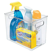 Load image into Gallery viewer, mDesign Deep Plastic Food Storage Container Bin with Handles - for Kitchen, Pantry, Cabinet, Fridge/Freezer - Slim Organizer for Snacks, Produce, Pasta - 10" x 6.5" x 8" - 4 Pack - Clear