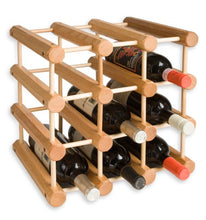 Load image into Gallery viewer, J.K. Adams Ash Wood 12-Bottle Wine Rack, Natural