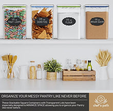 Load image into Gallery viewer, Extra Large Plastic Food Storage Containers with Lids 175oz, For Flour & Sugar - Air tight Kitchen & Pantry Organization Bulk Food Storage, BPA-Free - 4 PC - Canisters with Pen & Labels - Chef’s Path