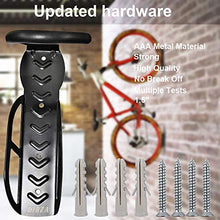 Load image into Gallery viewer, Dirza Bike Rack Garage Wall Mount Bike Hanger Storage System Vertical Bike Hook for Indoor Shed - Easily Hang/Detach - Heavy Duty Holds up to 65 lb with Screws Black