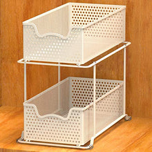 Load image into Gallery viewer, Simple Houseware 2 Tier Sliding Cabinet Basket Organizer Drawer, White