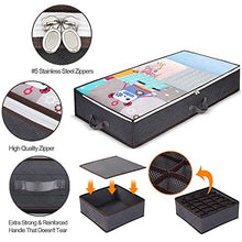 Load image into Gallery viewer, Anyoneer Under bed Storage Containers, Drawer Organizer, Set of 4, UnderBed Storage for Clothes, Blankets and Shoes, Woven Fabric with Panel Structure, 39.5'' x 17.7'' x 5.9'' (Gray)