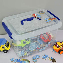 Load image into Gallery viewer, Hespapa 6 Quart Storage Bin, Plastic Latching Box/Container with Clear Lid, Dark Blue Handle and Latches, 4 Packs