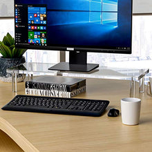 Load image into Gallery viewer, NIUBEE Monitor Stand, Acrylic Computer Monitor Stand Riser, Desk Organizer, Stable Construction, Perfect for Computer Monitor Laptop iMac Printer TV Screen.(20x7.5in)