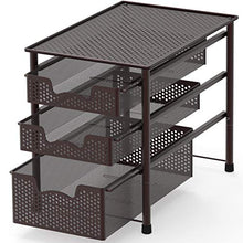 Load image into Gallery viewer, Simple Houseware Stackable 3 Tier Sliding Basket Organizer Drawer, Bronze