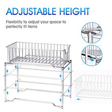 Load image into Gallery viewer, Simple Trending Stackable 2-Tier Under Sink Cabinet Organizer with Sliding Storage Drawer, Chrome