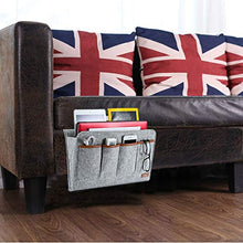 Load image into Gallery viewer, Zafit Bedside Caddy, 7 Pockets Large Size Bedside Storage Organizer Bedside Organizer Caddy for Magazine Remotes Phone (17.3'' x 18.1'', Light Grey)