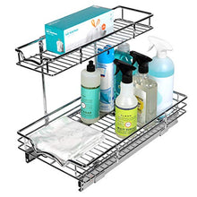 Load image into Gallery viewer, Richards Homewares, Pull Out Drawer Kitchen/Vanity Under Sink Storage Slide Organizer 11" W x 21" D x 14-1/2"H, Requires at Least 12 1/2" Cabinet Opening, Chrome