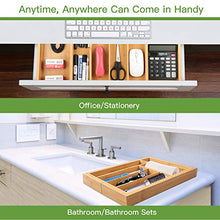 Load image into Gallery viewer, Bamboo Expandable Drawer Organizer for Utensils Holder, Adjustable Cutlery Tray, Wood Drawer Dividers Organizer for Silverware, Flatware, Knives in Kitchen, Bedroom, Living Room by Pipishell
