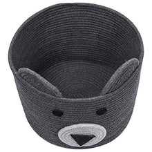 Load image into Gallery viewer, CherryNow Bear Basket, Cotton Rope Basket, Woven Laundry Hamper, Cute Storage Bin in Bedroom, Nursery & Living room, 10'' (H) x 12'' (D)