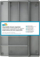 Load image into Gallery viewer, Honey-Can-Do KCH-02163 Steel Mesh 7-Compartment Expandable Utility Drawer Organizer, Silver
