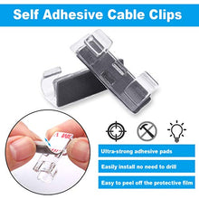 Load image into Gallery viewer, SZXULI 60 Pcs Cable Clips, Cable Tidy Wire Holder with Strong Self Adhesive Pads, Sticky Wire Clips Mount Round Plastic Cable Cord Organizer for Management Home and Office Cable (Transparent)