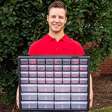 Load image into Gallery viewer, Akro-Mils 44 Drawer 10144, Plastic Parts Storage Hardware and Craft Cabinet, (20-Inch W x 6-Inch D x 16-Inch H), Black (1-Pack)