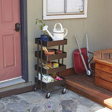 Load image into Gallery viewer, ECR4Kids-ELR-20702 4-Tier Metal Rolling Utility Cart - Heavy Duty Mobile Storage Organizer, Black