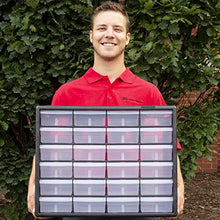 Load image into Gallery viewer, Akro-Mils 24 Drawer 10124, Plastic Parts Storage Hardware and Craft Cabinet, (20-Inch W x 6-Inch D x 16-Inch H), Black (1-Pack)