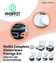 Load image into Gallery viewer, Complete Dinnerware Storage Set #1 Best Protection for Storing or Transporting Fine China Dishes Coffee Tea Cups Wine Glasses Includes 48 Felt Protectors for Plates