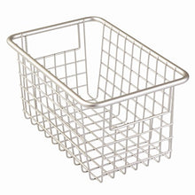 Load image into Gallery viewer, iDesign Forma Metal Wire Pantry Storage Organizer Bin with Handles, Container for Food, Drinks, Produce Organization , 10.24" x 6.24" x 5.06", Satin Silver,69565