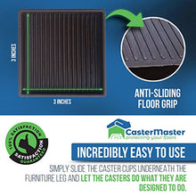 Load image into Gallery viewer, CasterMaster 3X3 Square Rubber Furniture Caster Cups with Anti-Sliding Floor Grip (Set of 4)