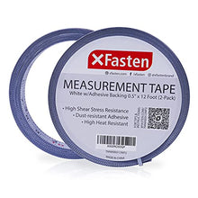 Load image into Gallery viewer, XFasten Tape Measure with Adhesive Back, 0.5-Inch x 12-Feet (2-Pack) Left to Right Peel and Stick Measuring Ruler Tape for Workbench, Woodworking, Sewing; Sticky Self-Adhesive Metal Measuring Tape