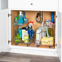 Load image into Gallery viewer, Richards Homewares, Pull Out Drawer Kitchen/Vanity Under Sink Storage Slide Organizer 11" W x 21" D x 14-1/2"H, Requires at Least 12 1/2" Cabinet Opening, Chrome