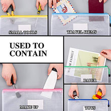 Load image into Gallery viewer, Sooez Mesh Zipper Pouch, 20 Pack Plastic Zip File Document Folders with Label Pocket, Letter Size/A4 Size Document Bag, Zipper Document Bag Zipper Document Pouch for Office Home Travel Storage