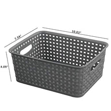 Load image into Gallery viewer, Teyyvn Plastic Storage Basket, 10.03" x 7.59" x 4.09", Pack of 6, Gray