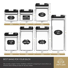 Load image into Gallery viewer, Chef's Path Airtight Food Storage Containers Set - 7 PC Set - Labels - For Kitchen Pantry Organization and Storage - BPA-Free - Clear Plastic Canisters for Flour, Cereal with Improved Lids