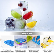 Load image into Gallery viewer, Ice Cube Trays 3 Pack, Morfone Silicone Ice Tray with Removable Lid Easy-Release Flexible Ice Cube Molds 24 Cubes per Tray for Cocktail, Whiskey, Baby Food, Chocolate, BPA Free