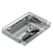 Load image into Gallery viewer, Honey-Can-Do KCH-02163 Steel Mesh 7-Compartment Expandable Utility Drawer Organizer, Silver