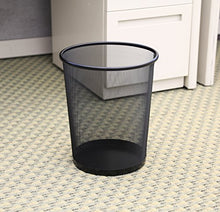Load image into Gallery viewer, Seville Classics 3-Pack Round Mesh Wastebasket Recycling Bin, 6 Gal, 12" Diameter Top x 14" H, Black