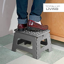 Load image into Gallery viewer, Totally Living 9" Inch Folding Step Stool | Lightweight Anti-Skid & Non-Slip Design | Collapsible Stepping Stool | 300 lb Capacity | Grey