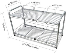 Load image into Gallery viewer, Surpahs 2 Tier Under Sink Expandable Shelf Organizer, Storage Rack (Silver)