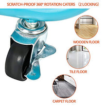 Load image into Gallery viewer, DESIGNA 3-Tier Metal Rolling Utility Cart with Handle, Craft Art Carts & Extra Office Storage Accessories Turquoise