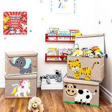 Load image into Gallery viewer, Hurricane Munchkin Large Toy Chest. Canvas Soft Fabric Children Toy Storage Bin Basket with Flip-top Lid. Collapsible Gray Toy Box for Kids, Boys, Girls, Toddler and Baby Nursery Room (Elephant)