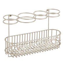 Load image into Gallery viewer, mDesign Bathroom Wall Mount Hair Care & Styling Tool Organizer Storage Basket for Hair Dryer, Flat Iron, Curling Wand, Hair Straighteners, Brushes - Satin