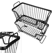 Load image into Gallery viewer, LOTTS Stackable Metal Storage Organizer Bin Basket with Handles, Open Front for Kitchen Cabinets, Pantry, Closets, Bedrooms, Bathrooms (12.6×6.5×7.6")- 2 Pack