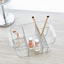 Load image into Gallery viewer, iDesign Clarity InterDesign Cosmetic Organizer Tote for Vanity Cabinet to Hold Makeup, Beauty Products - Clear, 8 Compartments, Bin