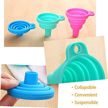 Load image into Gallery viewer, WeTest 8 PCS Silicone Collapsible Funnel Set, Foldable Kitchen Funnel for Water Bottle Liquid Transfer Food Grade (Blue/Red/Orange/Green) (LJ-CJ-121402)