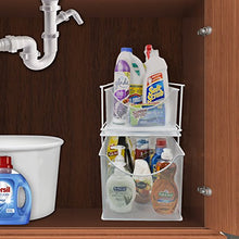 Load image into Gallery viewer, Sorbus Cabinet Organizer Set—Mesh Storage Organizer with Pull Out Drawers—Ideal for Countertop, Cabinet, Pantry, Under the Sink, Desktop and More (White Two-Piece Set)
