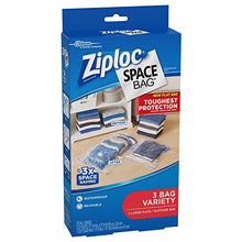 Load image into Gallery viewer, Ziploc Flat Space Bags, for Organization and Storage, Reusable, Waterproof Bag, Pack of 3 (2 Flat & 1 Travel)