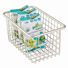 Load image into Gallery viewer, iDesign Forma Metal Wire Pantry Storage Organizer Bin with Handles, Container for Food, Drinks, Produce Organization , 10.24" x 6.24" x 5.06", Satin Silver,69565