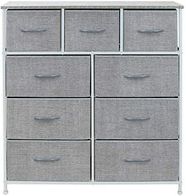 Load image into Gallery viewer, Sorbus Dresser with 9 Drawers - Furniture Storage Chest Tower Unit for Bedroom, Hallway, Closet, Office Organization - Steel Frame, Wood Top, Easy Pull Fabric Bins (Gray)