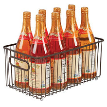 Load image into Gallery viewer, mDesign Metal Farmhouse Kitchen Pantry Food Storage Organizer Basket Bin - Wire Grid Design for Cabinets, Cupboards, Shelves, Countertops - Holds Potatoes, Onions, Fruit - 4 Pack - Bronze