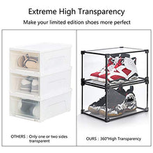 Load image into Gallery viewer, YPath Clear Acrylic Shoe Box Plastic Stackable-Sneaker Storage Drawer Containers Shelf-Magnetic Lids Side Open Display Case Organizer for Sneakerheads, Fully Transparent Design for Collectibles(4PCS)