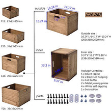 Load image into Gallery viewer, Kirigen Stackable Wood Storage Cube/Basket/Bins Organizer for Home Books Clothes Toy Modular Open Cubby Storage System - Office Cubical Bookcase Closet Shelves C26-DBR