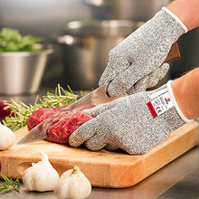 Load image into Gallery viewer, NoCry Cut Resistant Gloves - Ambidextrous, Food Grade, High Performance Level 5 Protection. Size Medium, Complimentary Ebook Included